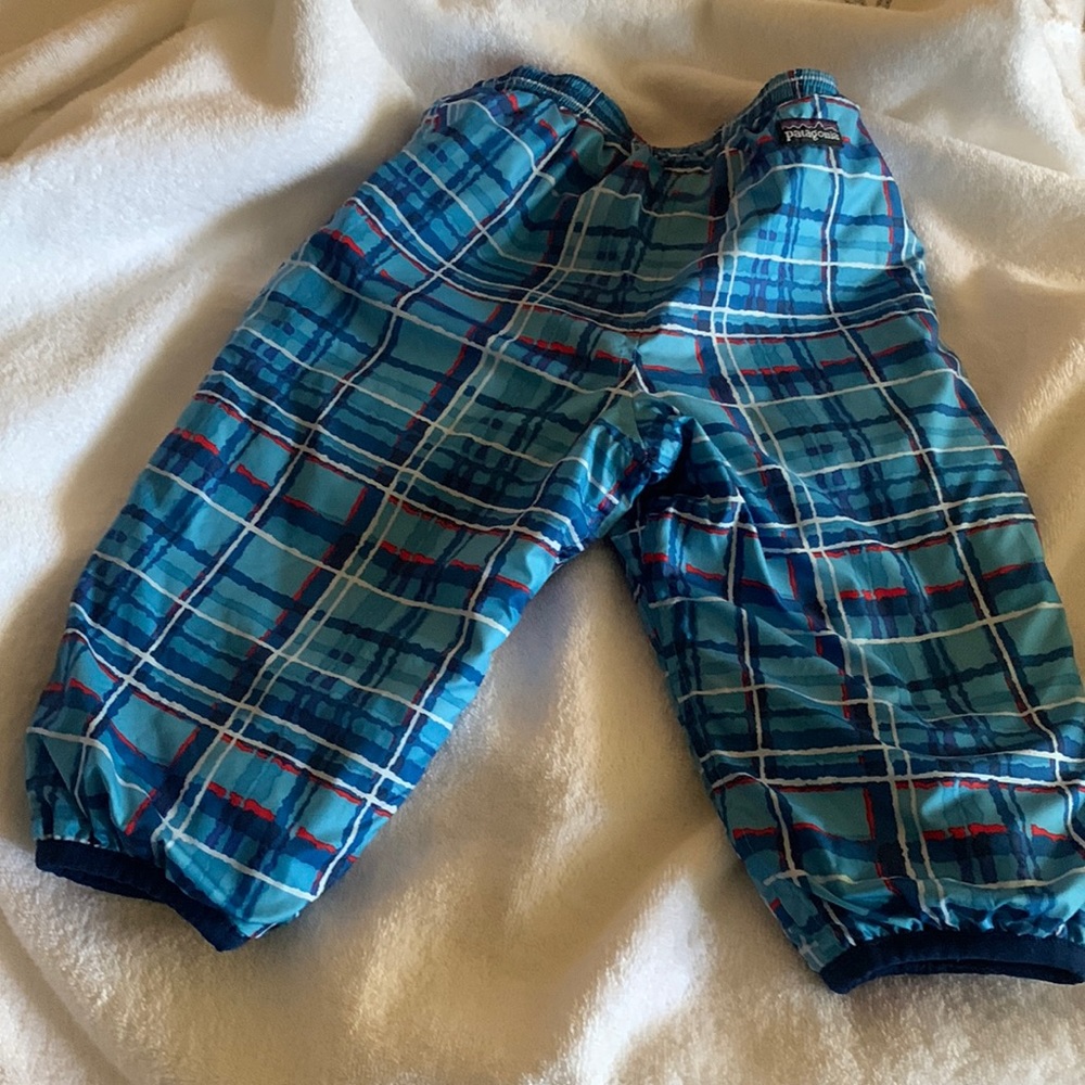 Patagonia Baby Reversible Blue and red  Puff-Ball Pants 60194 Toddler Sz 2T